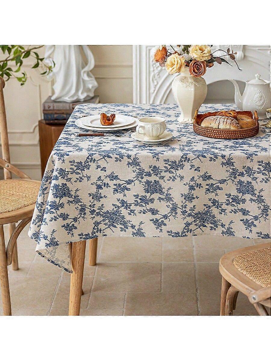 1pc Rectangular Tablecloth, Elegant American Style Printed Washable Dust & Oil Proof Tablecloth For Dining Table, Bar, Coffee Table, Outdoor Picnic, P