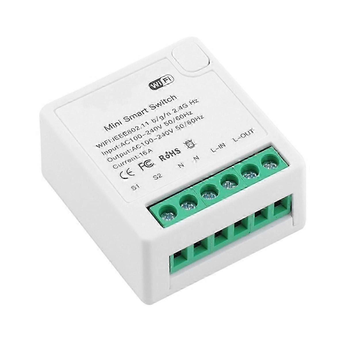 Tuya Mini 16a Smart Switch Non-metered Version Smart Wifi Switch Voice Control Home Automation Light Relay Module