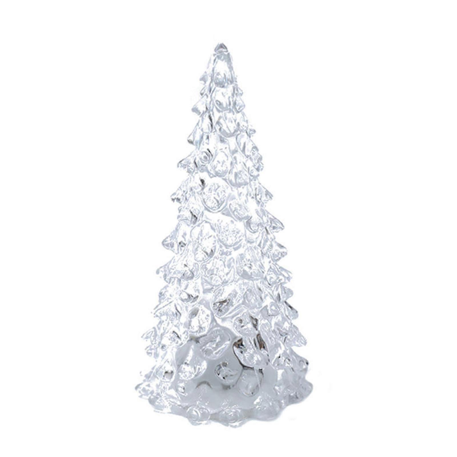 27CM Light Up Christmas Tree Colorful Lighting Holiday Home Decoration Acrylic LED Desktop Xmas Tree Night Lamp Ornament