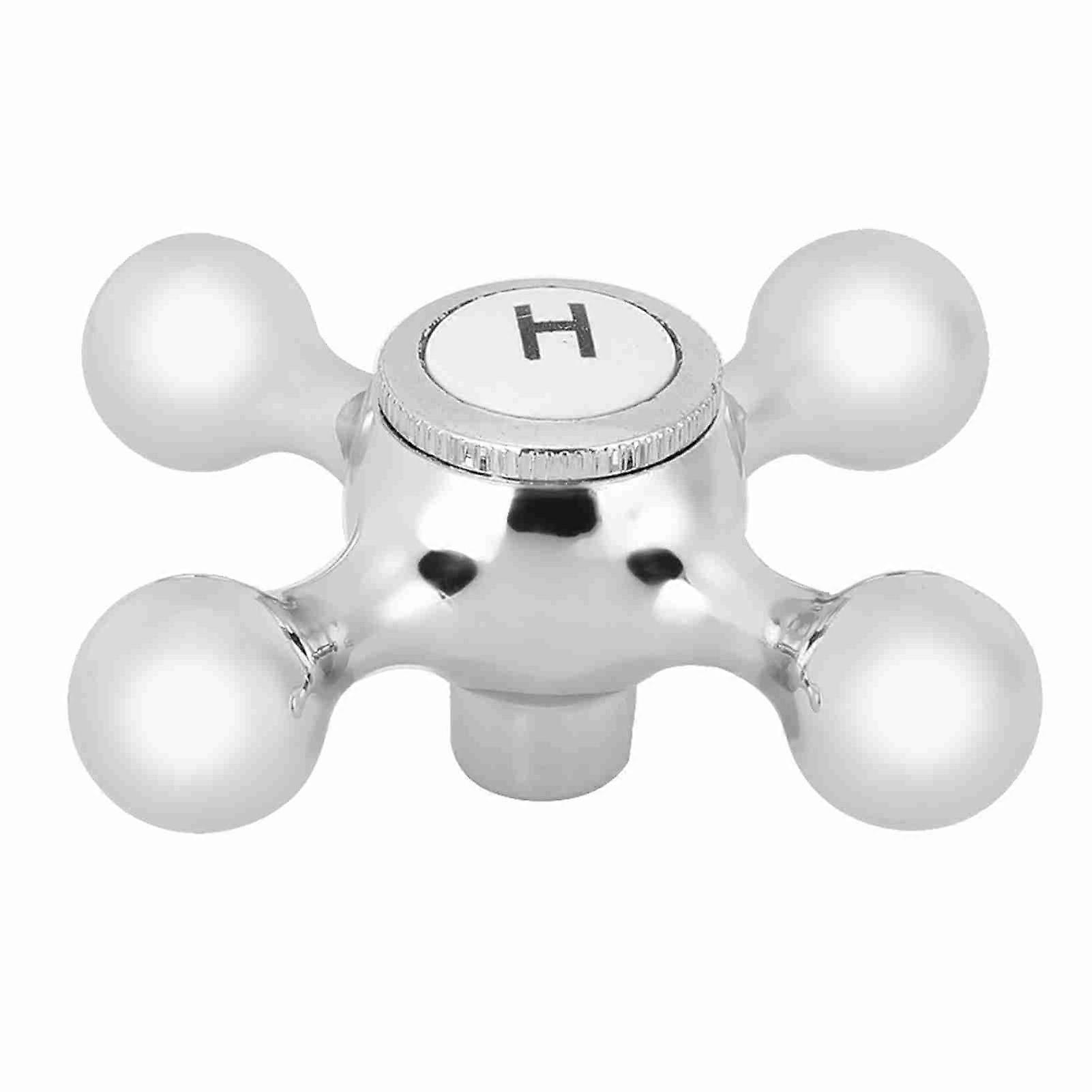Durable Brass Valve Core Quick Open Handle Single Cold Faucet Replacement Knob Star Shaped Handwheel Easy Installation Chrome Finis