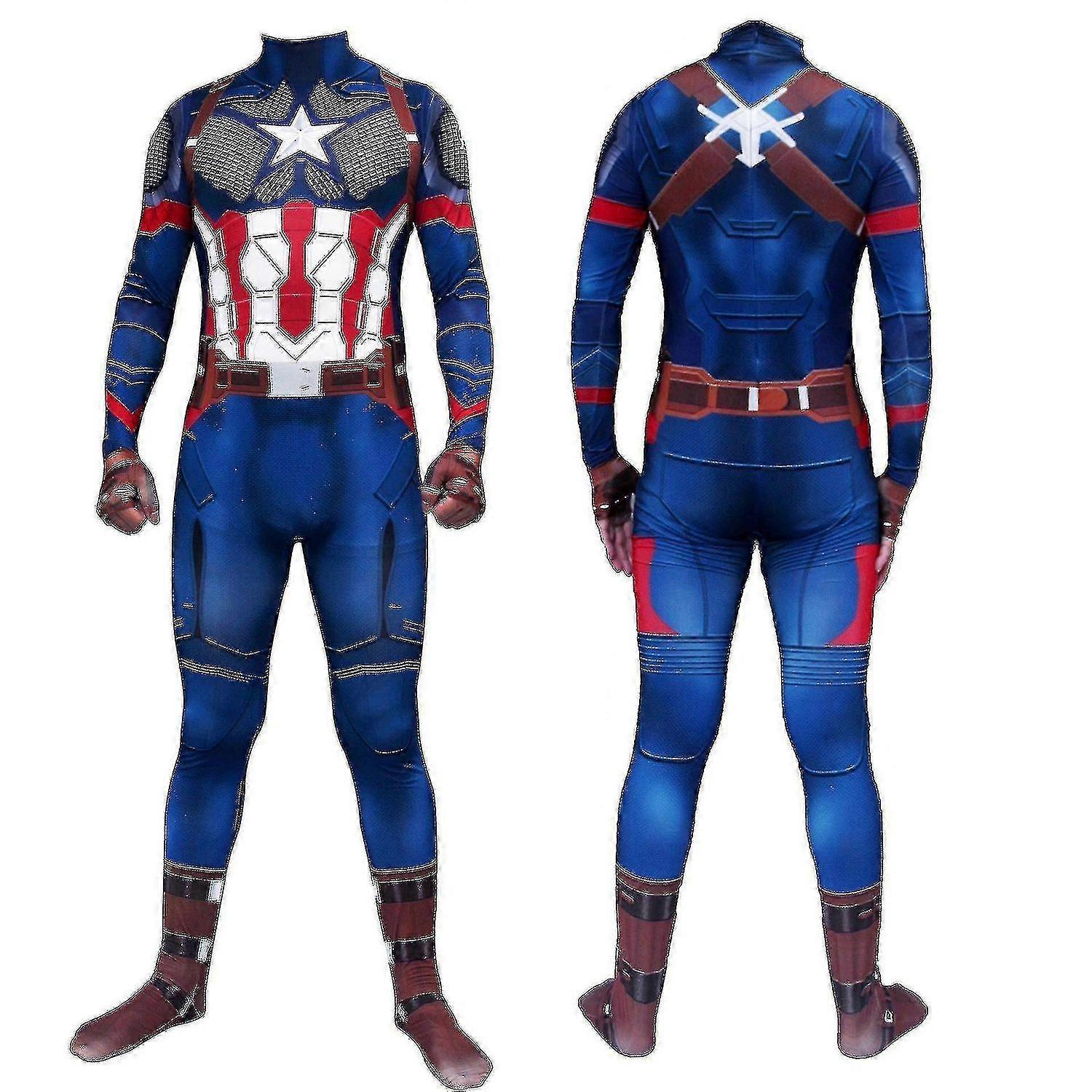 Cosplay Costumes 3d Style Compatible Captain America,suit Kids,adult, Halloween,carnival