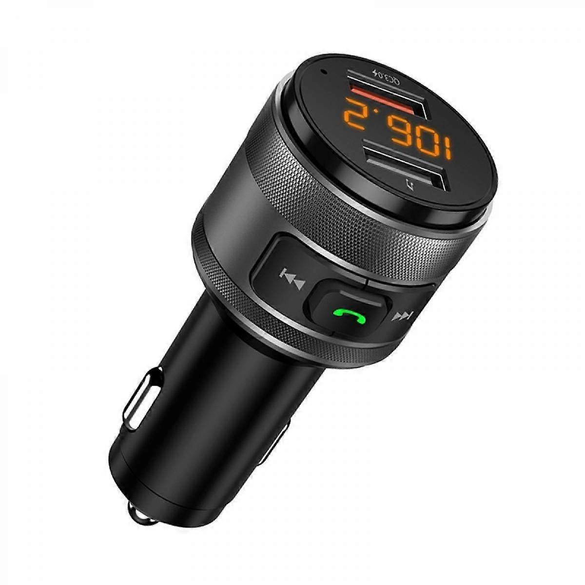 Bluetooth FM Transmitter for Car, Car Radio Bluetooth Adapter Music Player Kit, Support QC3.0 USB Charging, Handsfree Call, SD Card/U Disk