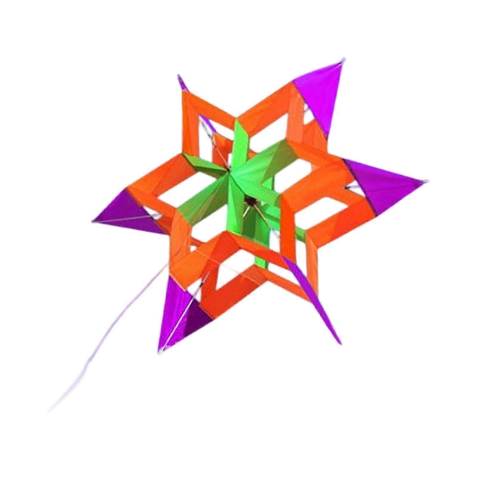 Lotus Kite with Storage Bag Multi Color Beautiful 3D Kite for Park Seaside Green