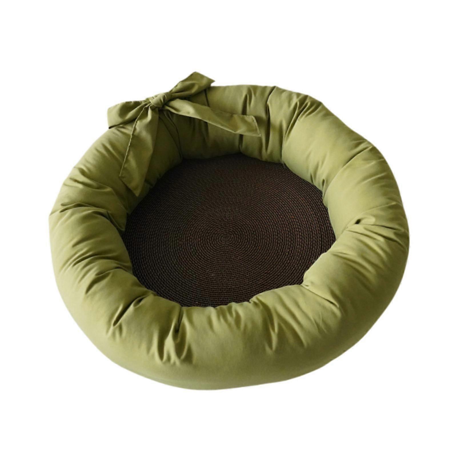 חתול מגרד קרטון מיטה עגולה להגנה על רהיטים חתלתול מגרד ירוק