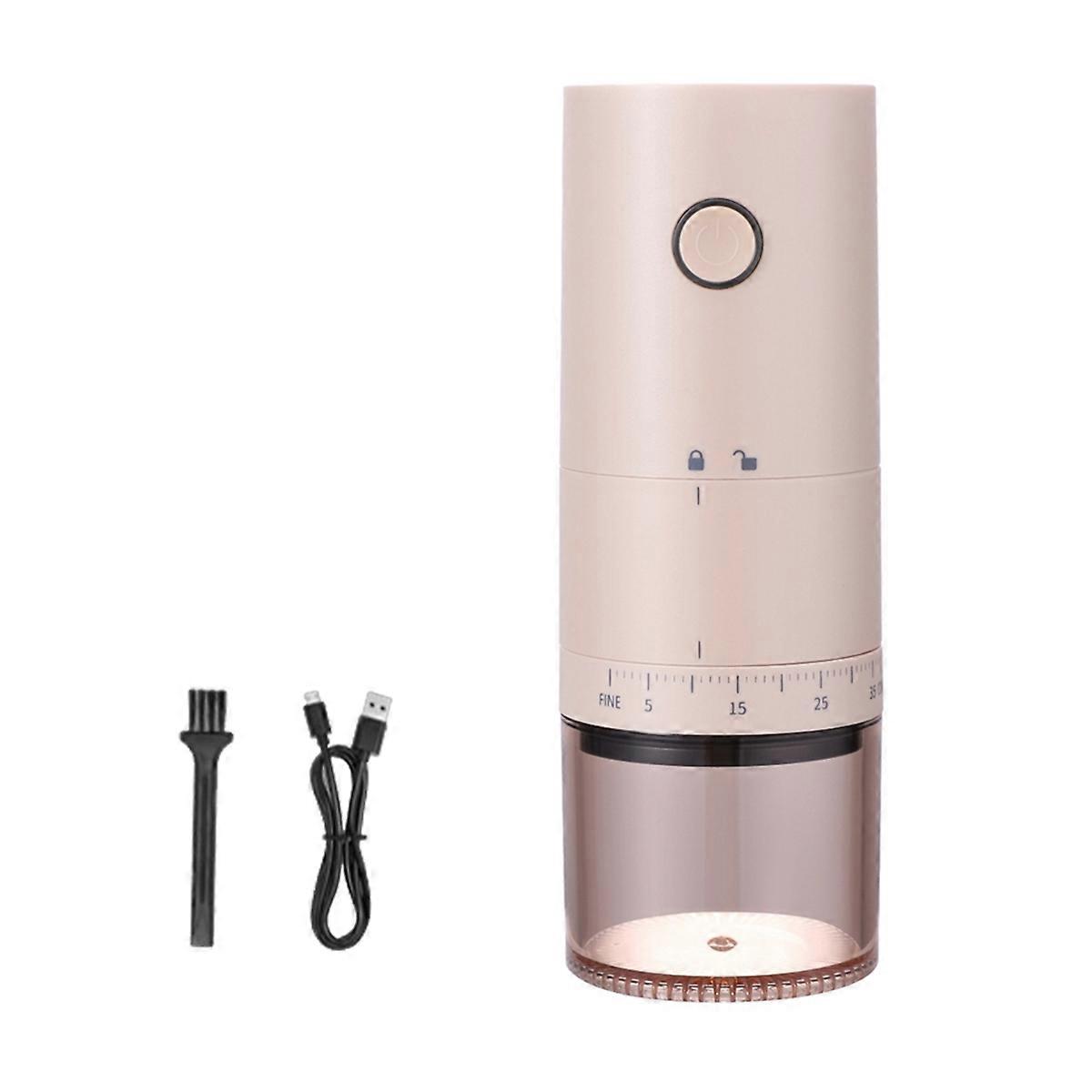 Portable Electric Coffee Grinder 38 Gears Adjustment One-Button Start Bean Grinder for Home Office Traveling Camping A