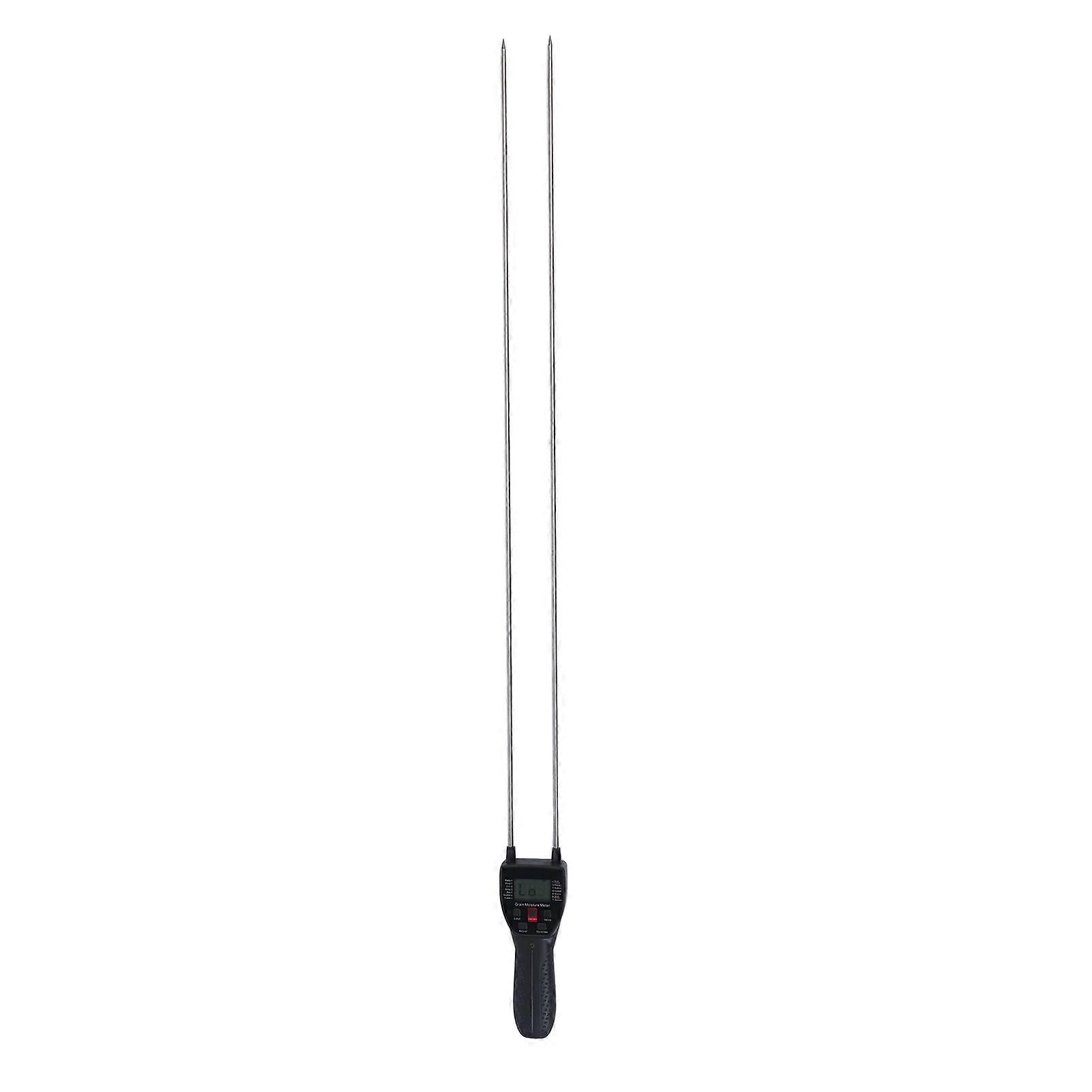 Grain Moisture Meter 900mm Dual Probe Water Content Analyzer with Voice Prompt for Wheat Rice Soybeans Rapeseed Sesame