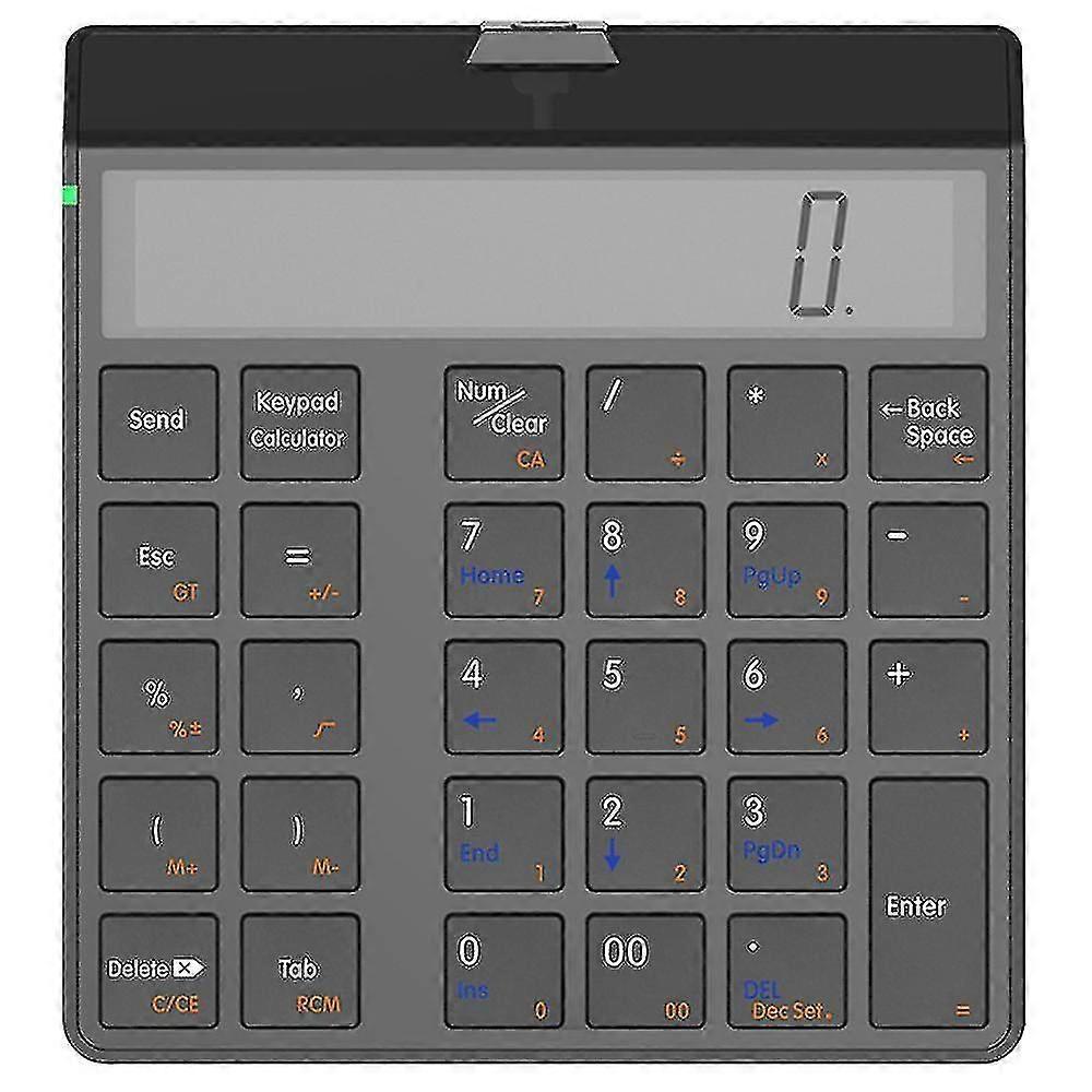 Kc9001s Tastiera Numerica Bluetooth Display Lcd Calcolatrice Aziendale Desktop A 29 Tasti Per Computer Portatile - Nero