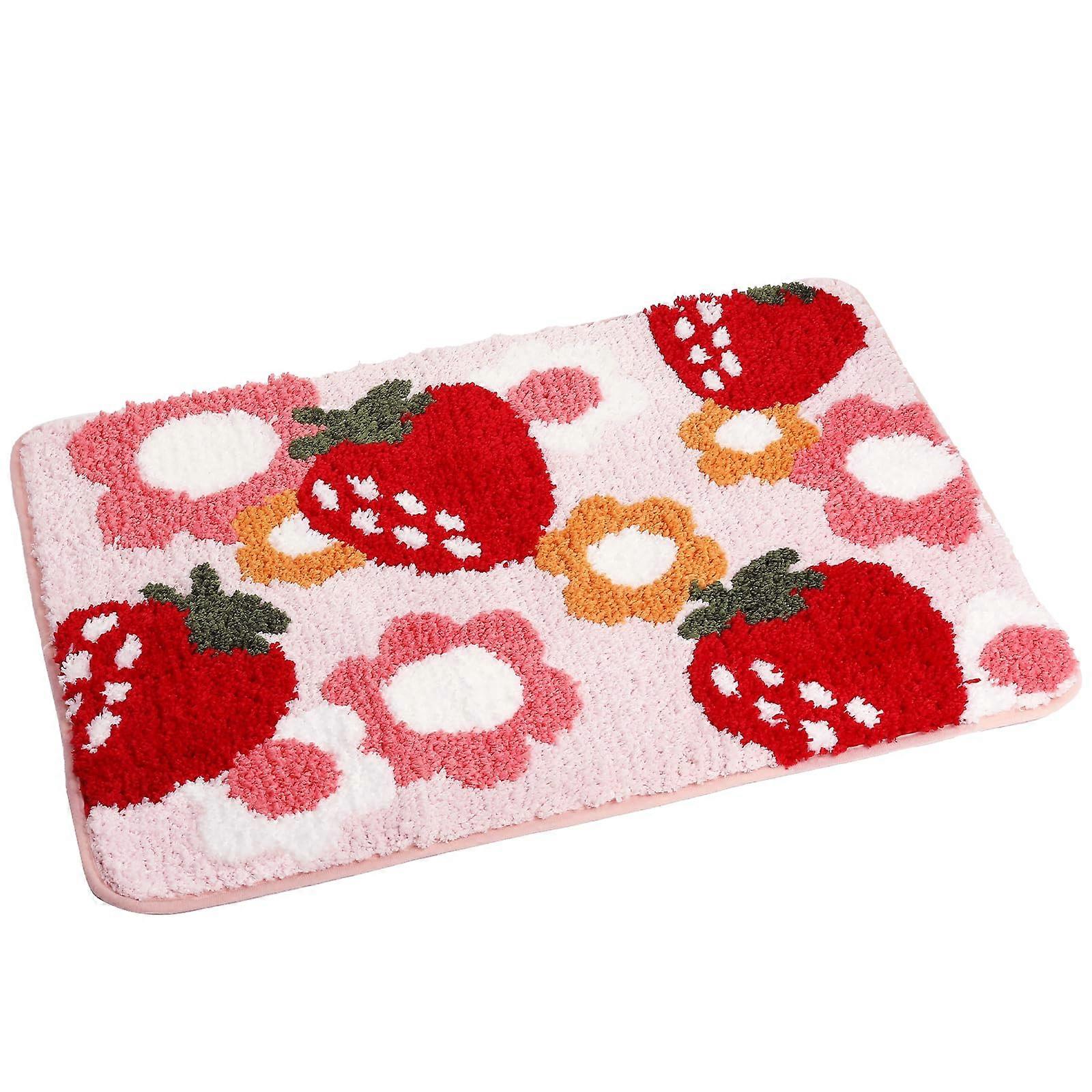 Cute Non Slip Soft Absorbent Thick Plush Bath Mats for Bathroom Decor Indoor Shower 19.5" x 31.5"