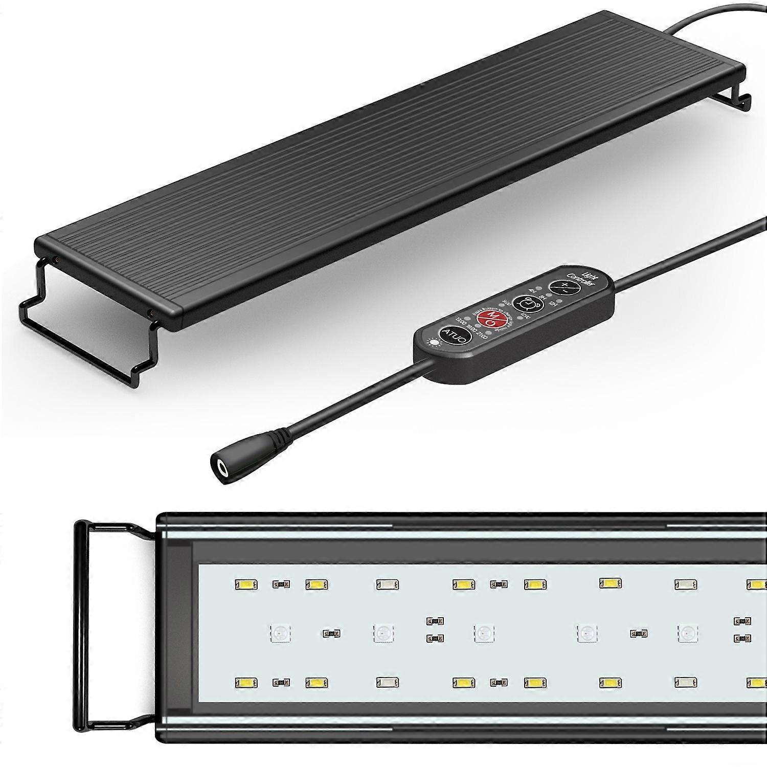 24/7 Lighting Full Spectrum Aquarium Light 18W LED Fish Tank Light with Extendable Bracket Adjustabl