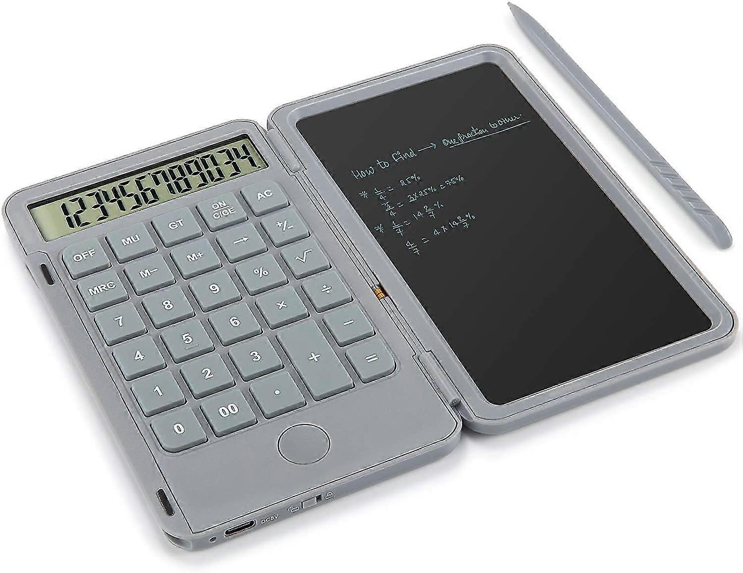 Standard Desktop Calculator With Writing Tablet