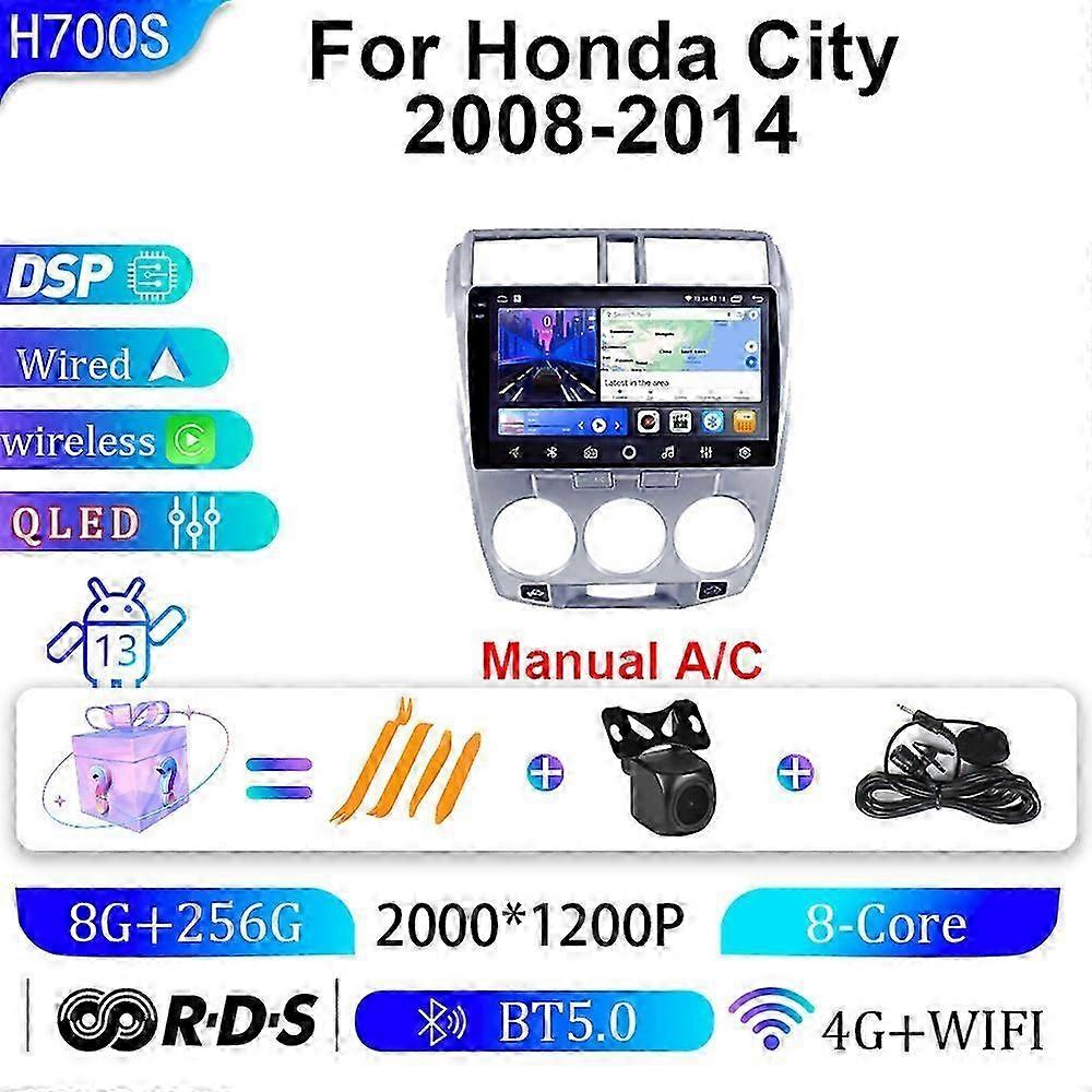Suitable for Honda Fengfan 08-14 manual in car Android large screen navigation system GPS navigation all-in-one machine-2K