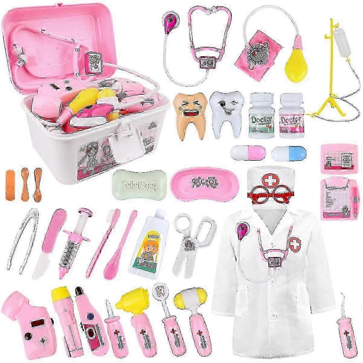 Doctor's Kit, 40-piece Children's Dentist-surgeon Veterinary Medical Kit With Lights And Sounds-Good