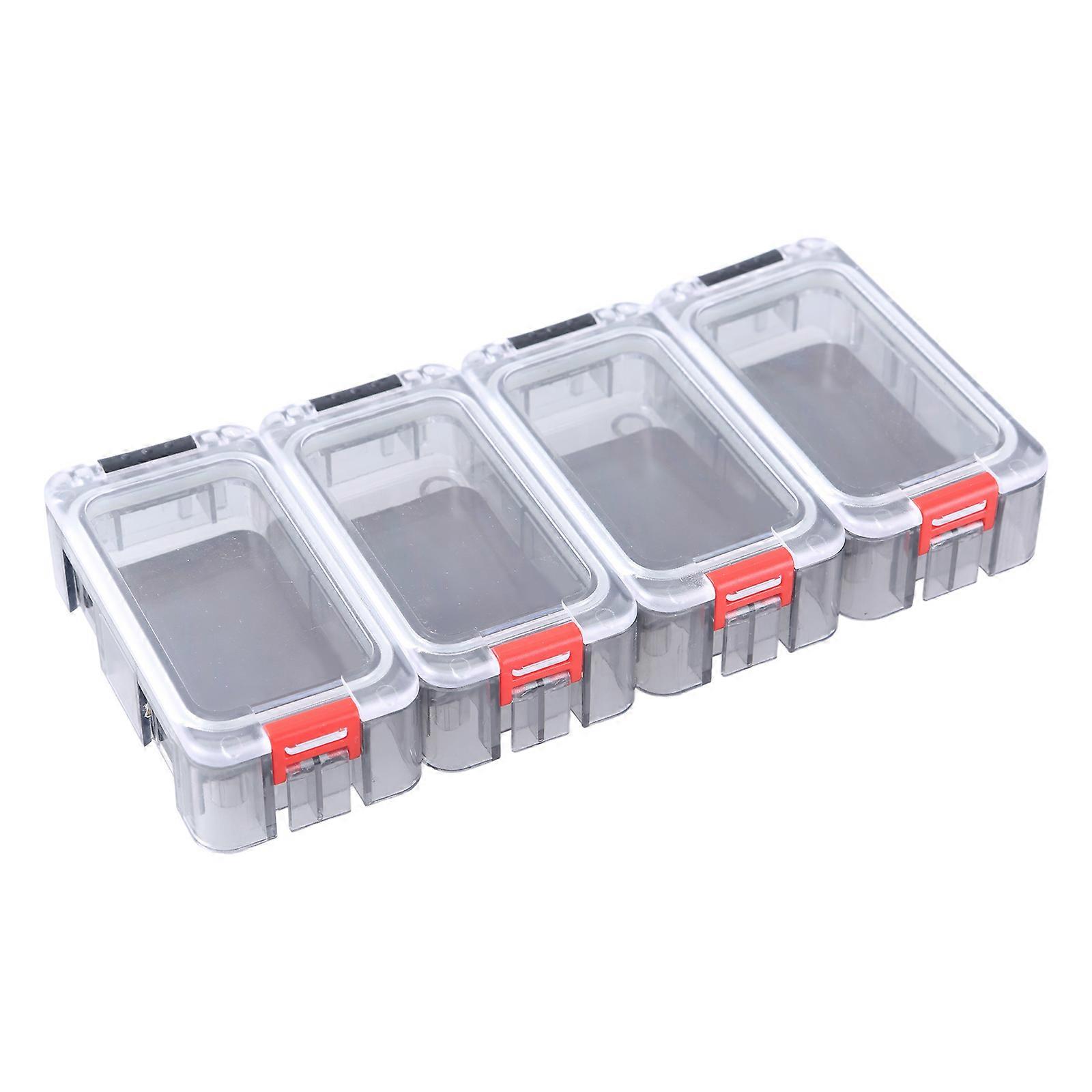 Splicing Glow in The Dark Clear Waterproof Hooks Baits Angling Tool Box Fishing Accessory Container Magnetic Lures Box black red