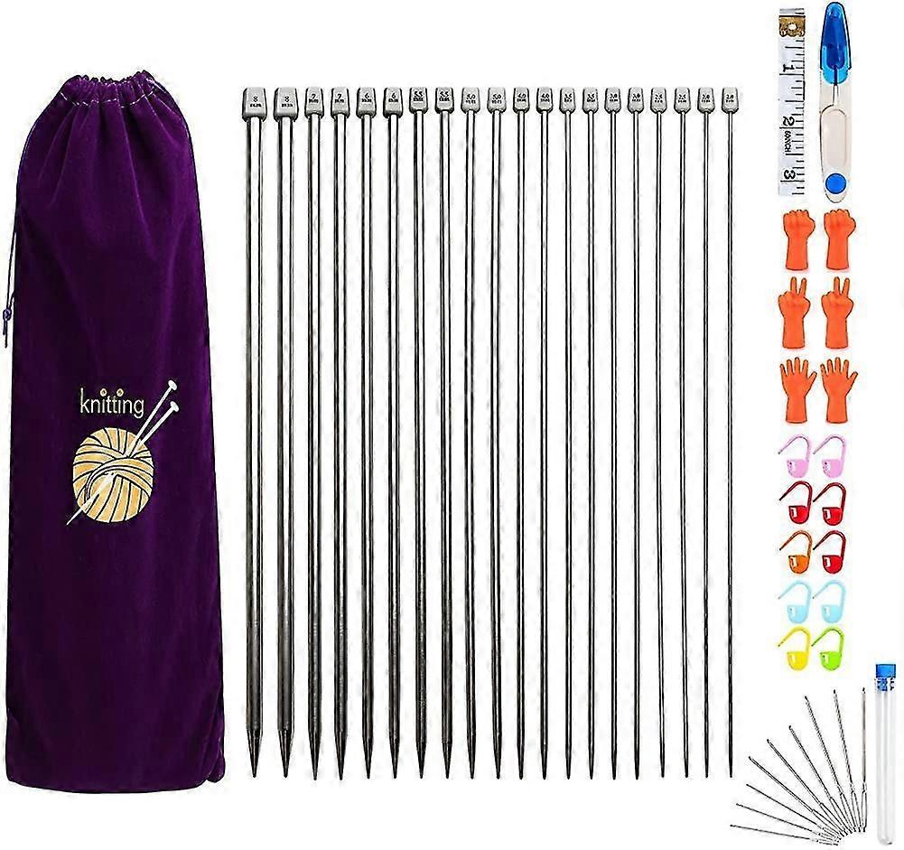 مجموعة إبر الحياكة. الفولاذ المقاوم للصدأ إبر الحياكة مع حقيبة المنظم.