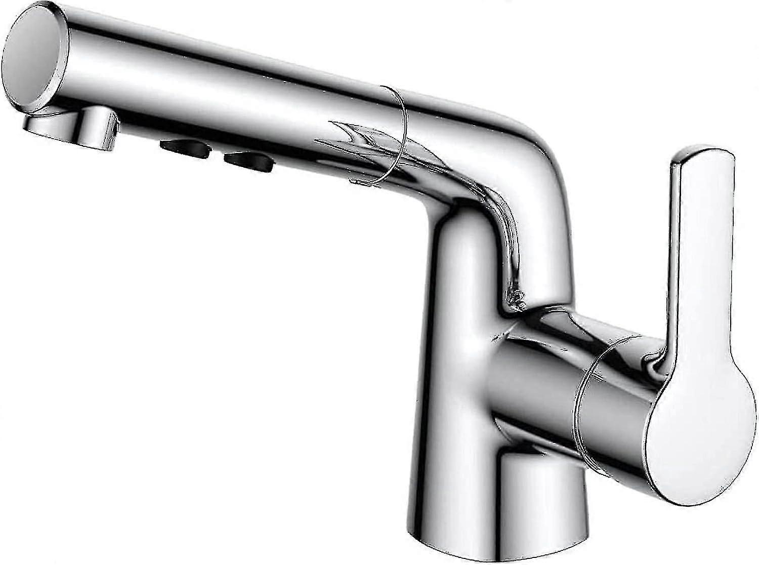 Bturyt Sink Faucets For Bathroom Shower Mixer Black Telescopic Kitchen Faucet Multifunction Double Mode Washbasin Faucet With Pull-out Sprayer