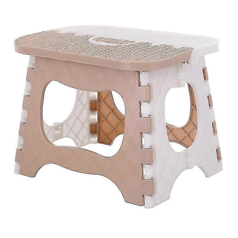 Foldable Step Stool, Mini Step Stool with Carry Handle, Lightweight, Warm Harmony Design, Plastic Folding Stool for DIY Caravan Camping --23.5*18*19c