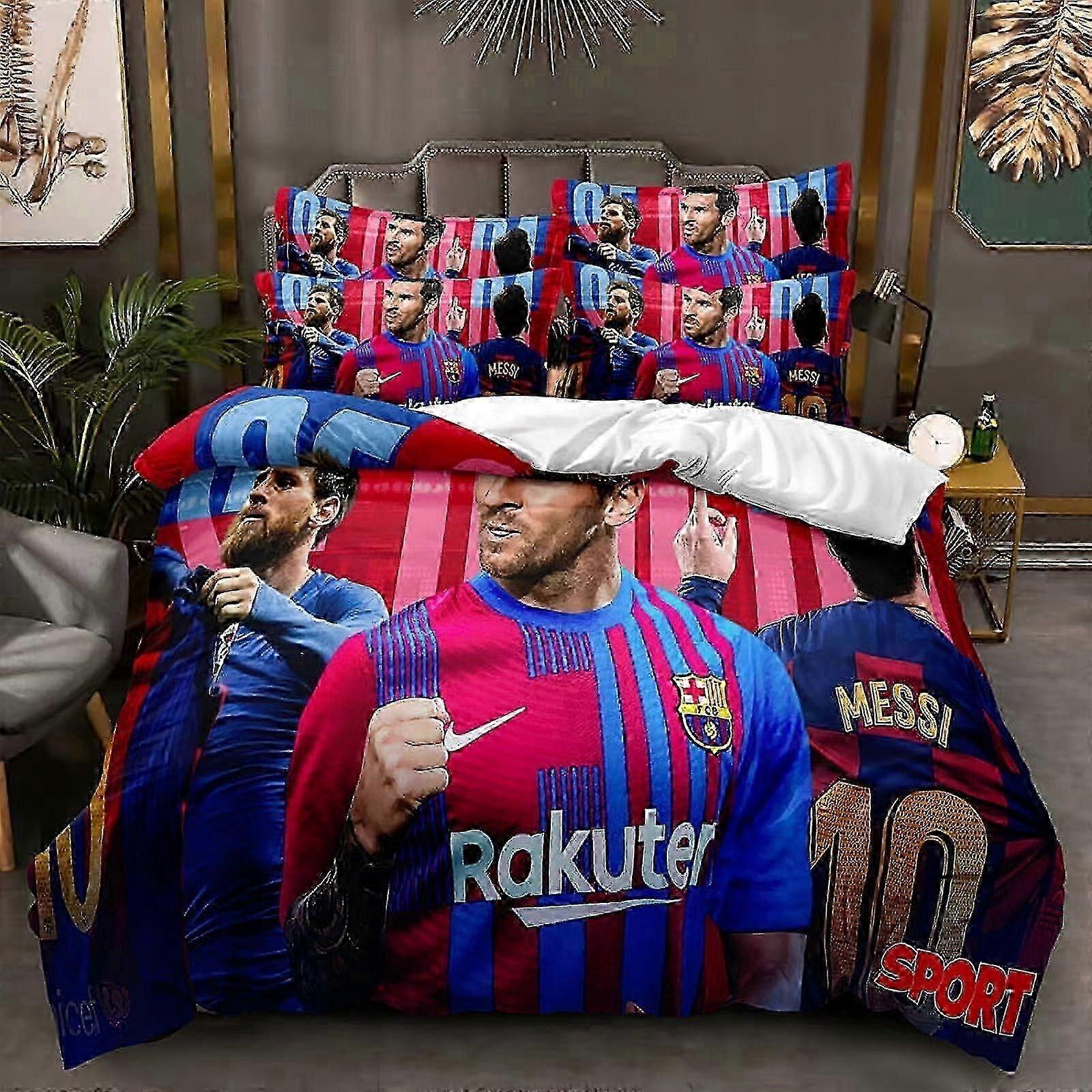 o1168 Lençóis Soccer Superstars roupa de cama conjunto de três peçasImpresso em 3D, leve e confortável capa de edredom fronha de cama (1 capa de edredom e 2