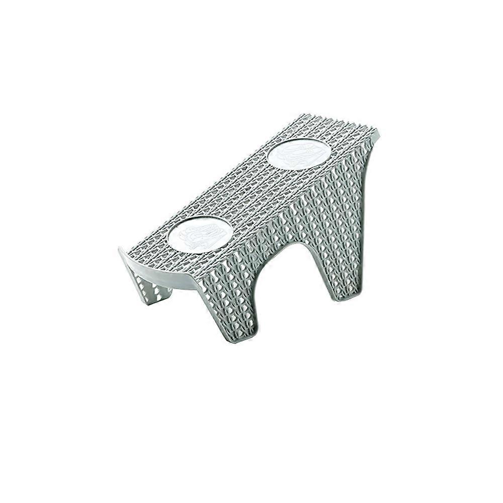 Plastic Double Layer Shoes Rack Organizer Space Saving Storage Holder (Gray Single Row)