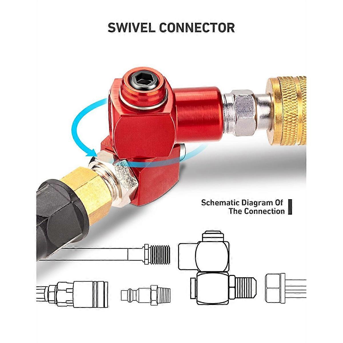2-Packs 1/4 Inch NPT 360 Degree Swivel Air Hose Fittings, No Leakage Air Hose Connector with 1/4 Inc