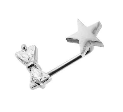 Crystal Tie Bow With Star Surface Dermal Anchor