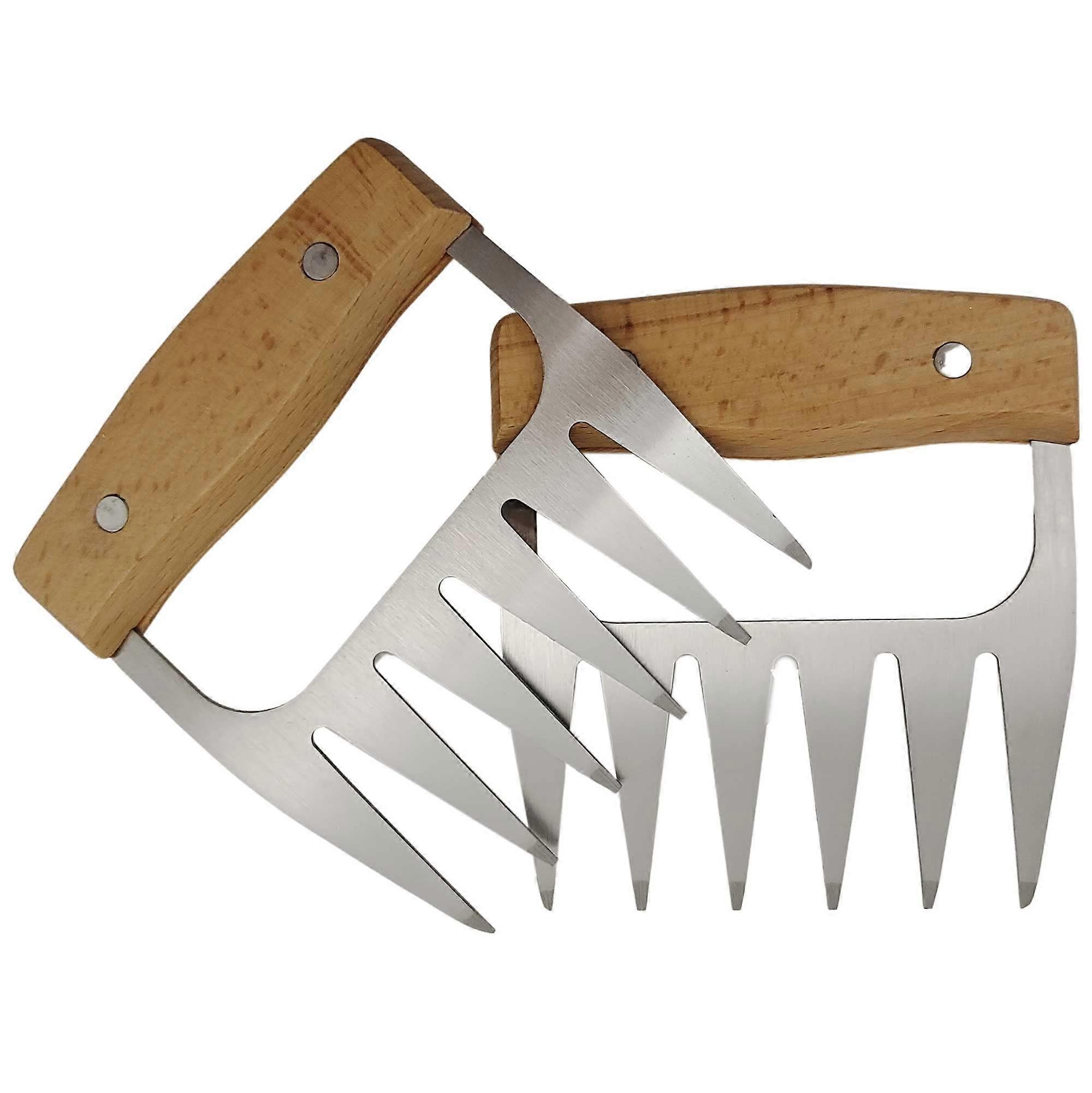 Stainless Steel Sharp Meat Claws for Shredding Pulled Pork, Lifting Smoked Chicken & Turkey, BBQ Accessories for Slow Cooker