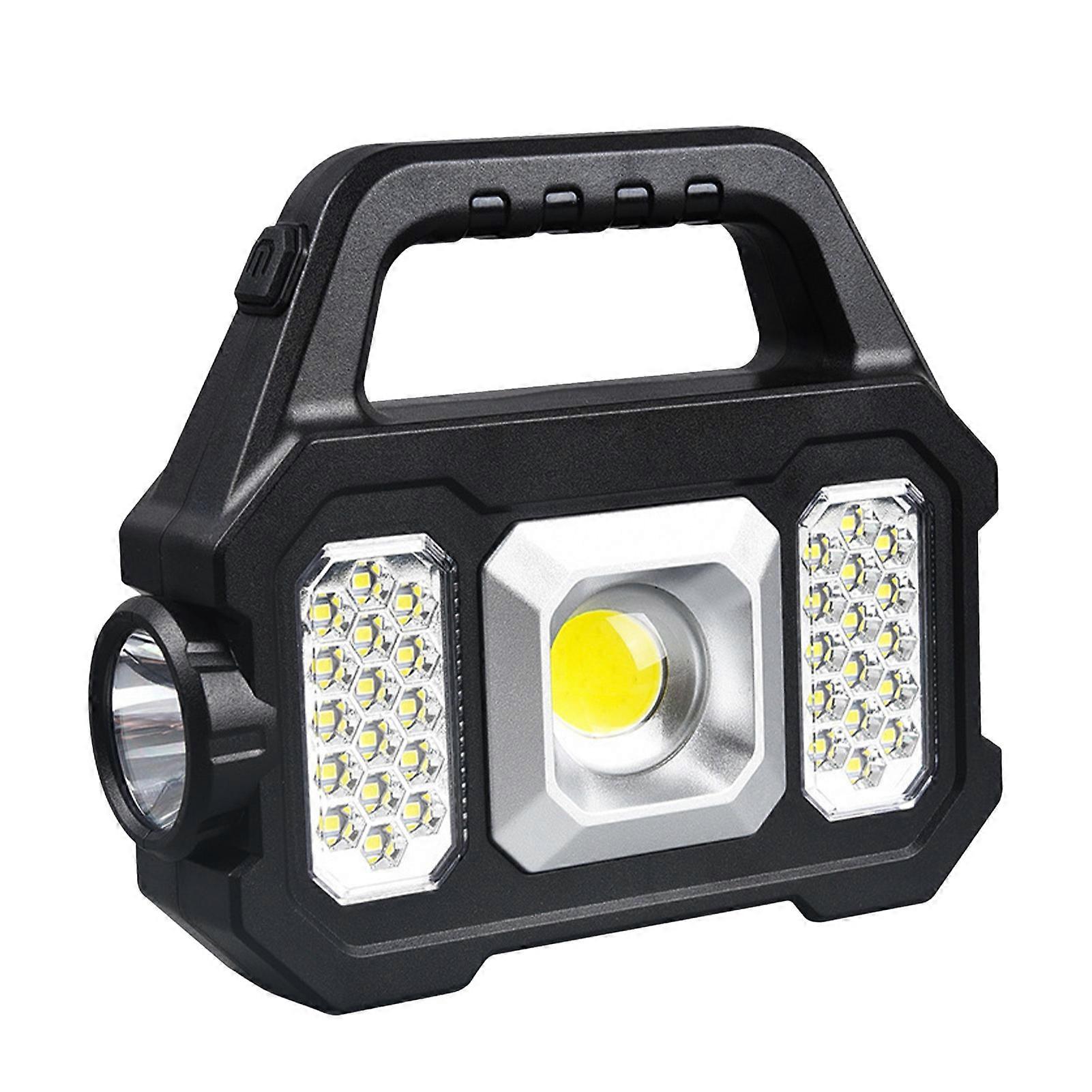 Solar Outdoor Flashlight Portable Rechargeable Super Bright Waterproof Multifunction Work Light with Charging Cable