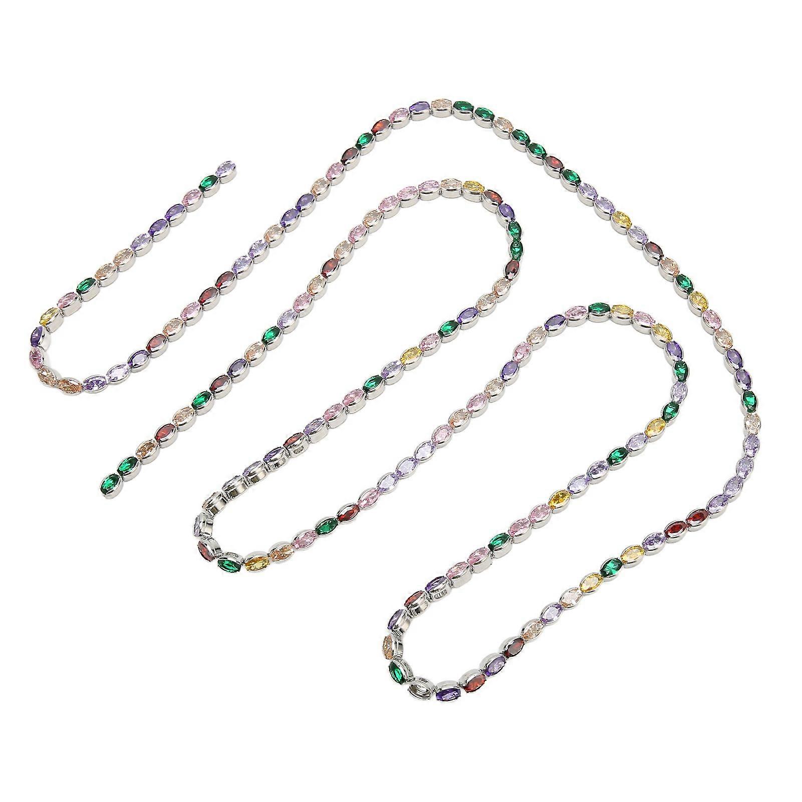 3.3ft Rhinestone Chain Strip, 6x4mm Sparkling Beaded Decor