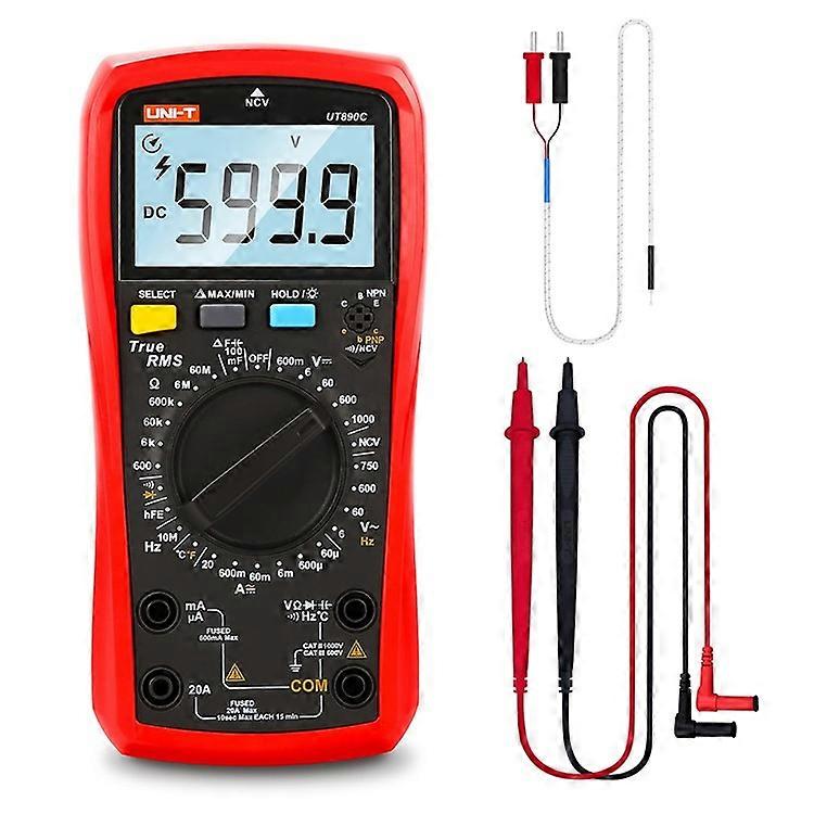 UNI-T UT890C Digital Multimeter 6000 Räknar Frekvens Temperatur NCV-detektor Voltmeter Ammeter (inget batteri)