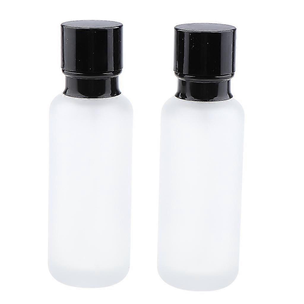 2x Empty Glass Makeup Container Lotion Cream Jar Pump Bottle Case for Travel 120ML