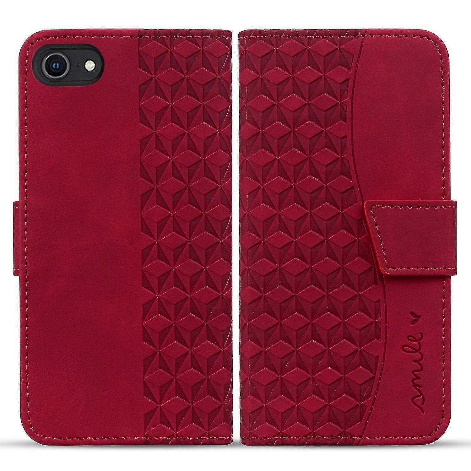 For iPhone 16e Case Rhombus Pattern Leather Wallet Phone Cover - Green