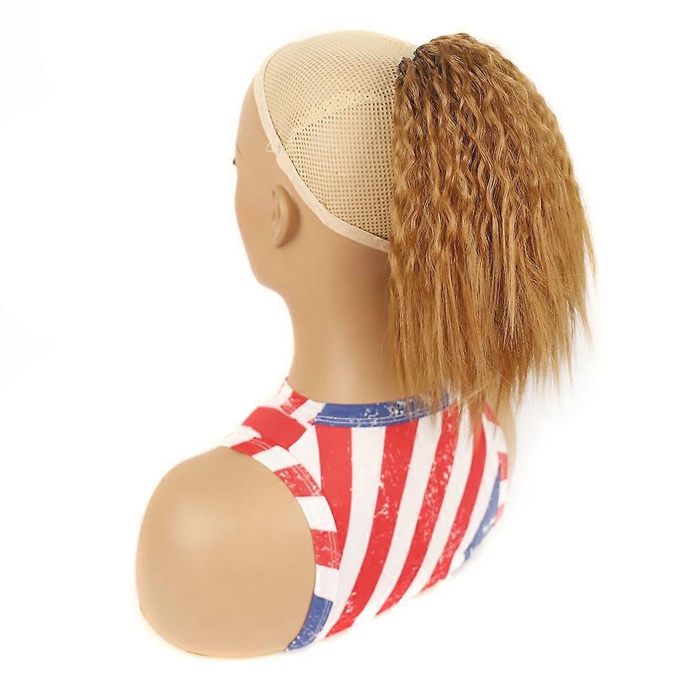 LS868 Drawstring Fixed Corn Perm Curly Wig Fluffy Short Ponytail Wigs, Color: 27