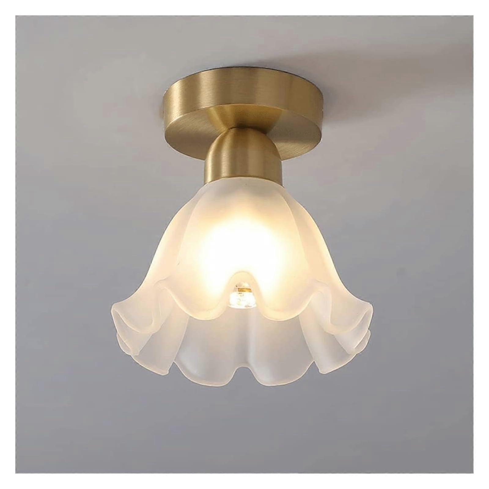 Ceiling Lamp Ceiling Light with Glass Shade, 1Light Ceiling Lamp Gold Flush Mount Pendant Light Fixture