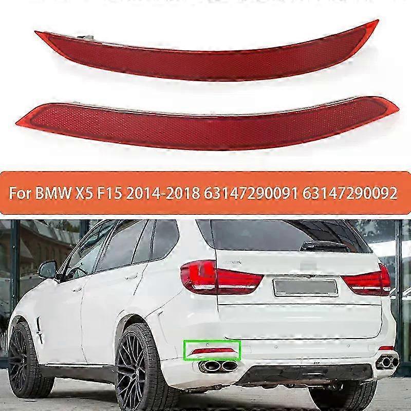 2014-2018 X5 F15 Car Rear Bumper Reflective Strips with Red Lens Warning Strip - Part Numbers 63147290091 and 63147290092