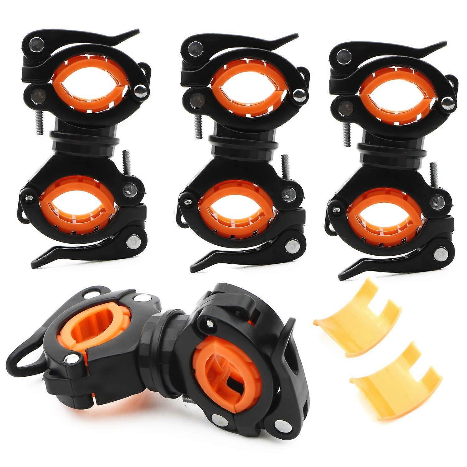 Flashlight Holder for Bicycle, 360° Rotating Bike LED Light Mount Clip Bracket Clamp, Pack of 4 for Universal Fit