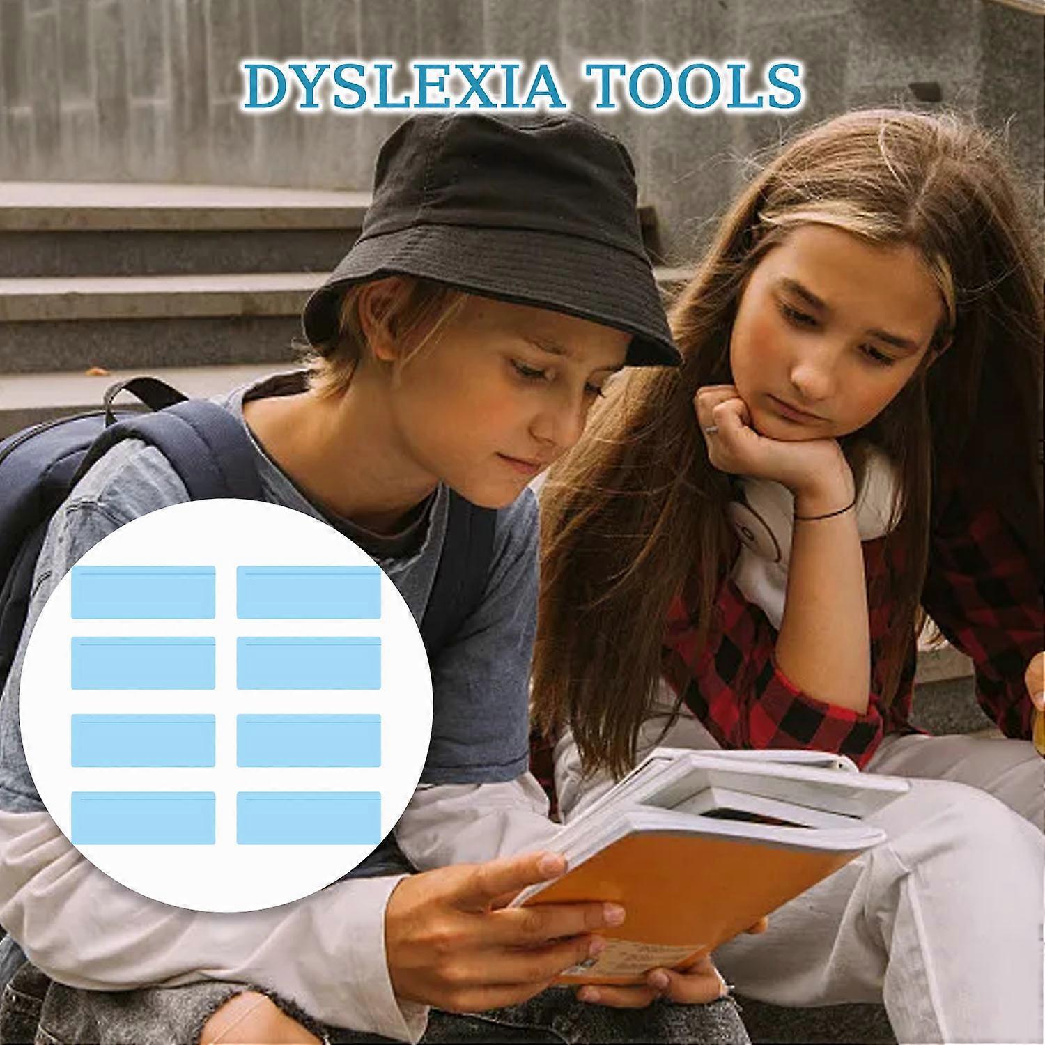 8pcs guide transparent marque-page - bleu