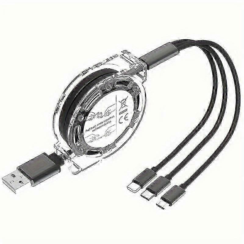 3in 1 Suitable For Iphone Type-c Micro B Telescopic One To Three Mobile Charging Cable Charging Cable