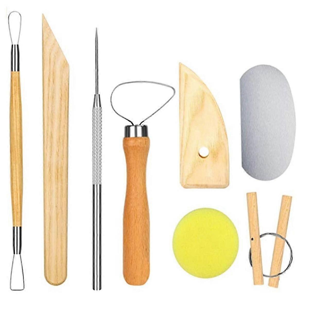 8Pcs Clay Tools, Carving and Shaping Tools, Blank Drawing, Handmade Tools, Wooden Pottery, Clay Scu