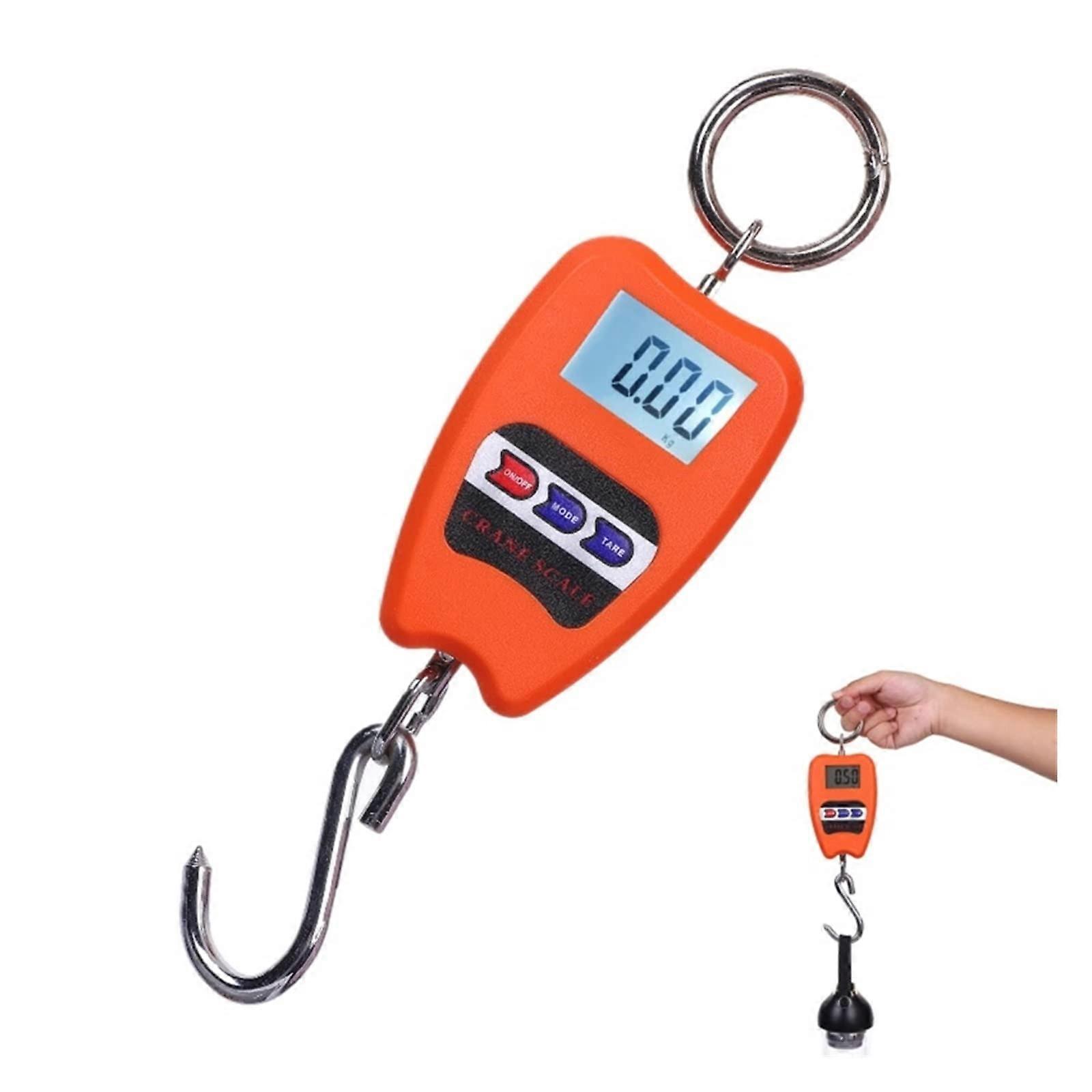 High Precision and Sturdy 200 kg / 441 lb Digital Hanging Scale Handheld Mini Crane Scale with Hooks for Farm Hunting Fishing Outdoor kg/Lb/n