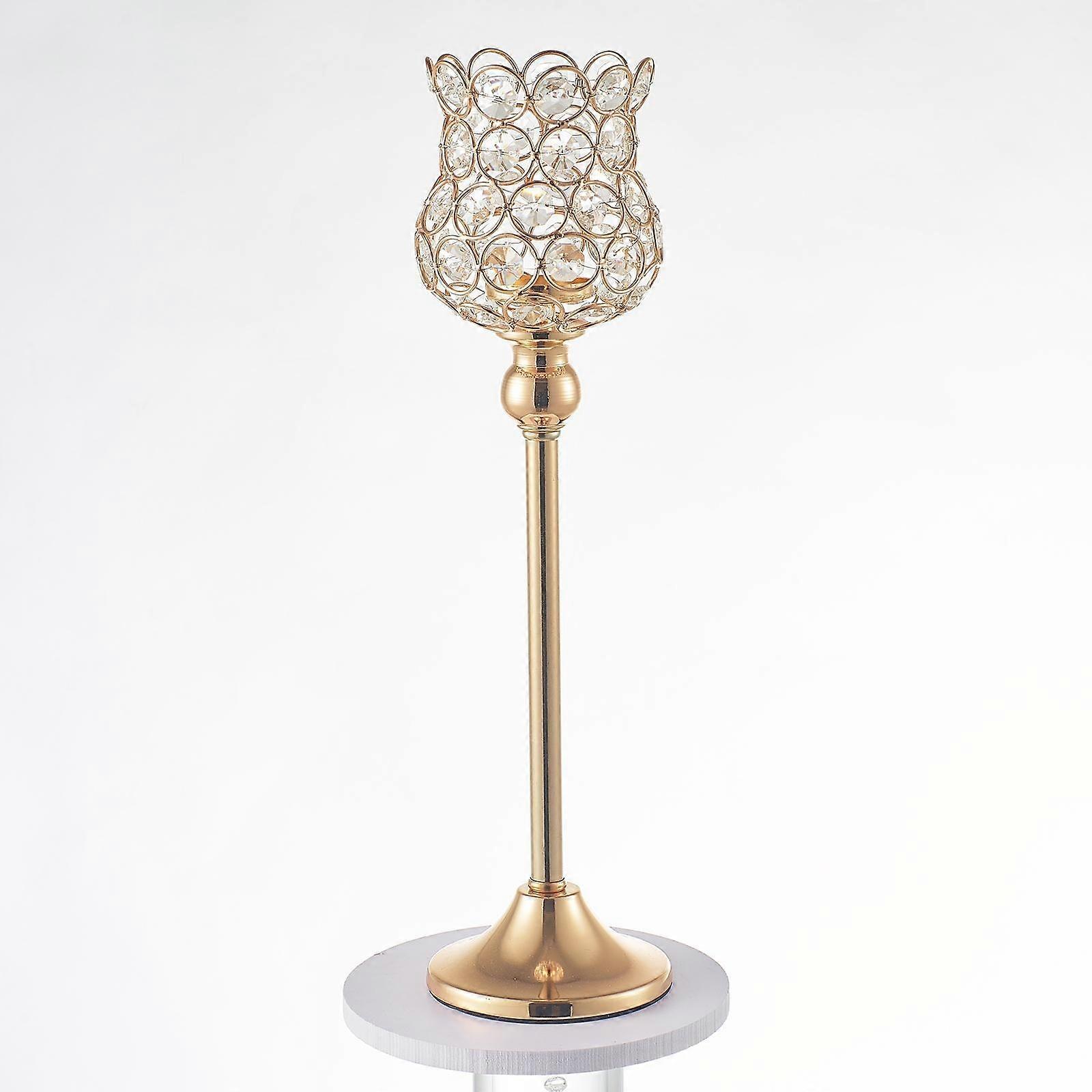 Gold Crystal Cylinder Candle Decorative