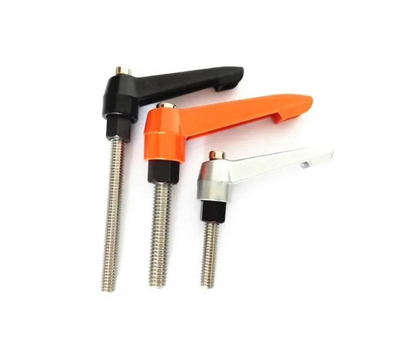 1pcs 304 M10 M12 M14 M16 Clamping Lever Machinery L Shape Adjustable Handle Locking External Male Thread Knob Bolt Screw(Orange,M 16 X 35)