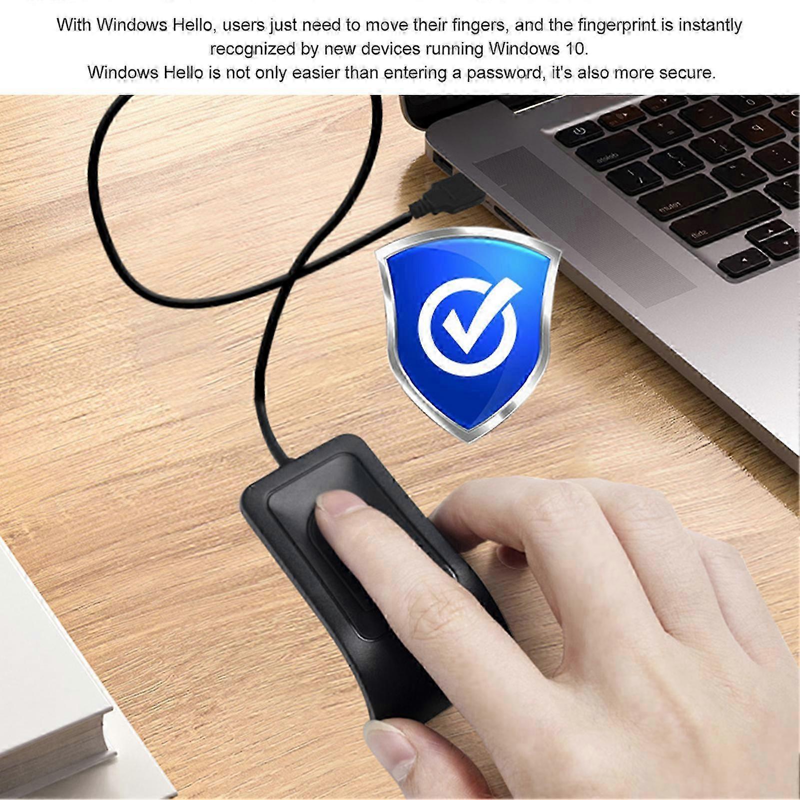 Fingerprint Reader, USB Biometric Fingerprint Scanner Portable Windows Hello for Computer PC Laptop