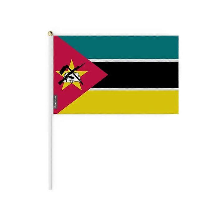 Set of Mini Flags – Mozambique – 14 x 21 cm – Handheld – Polyester - 50 pieces