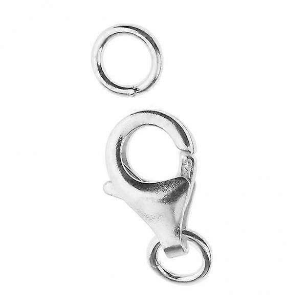 5X 1 Piece Double Circle 925 Silver Lobster Clasp Closure Ring DIY Finding 8mm