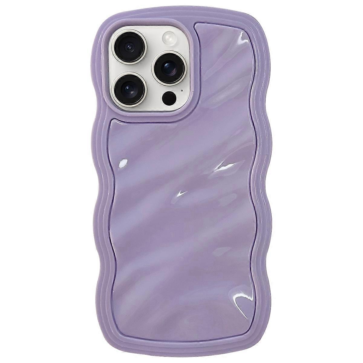 Solid Color Waves PC Hybrid TPU Phone Case