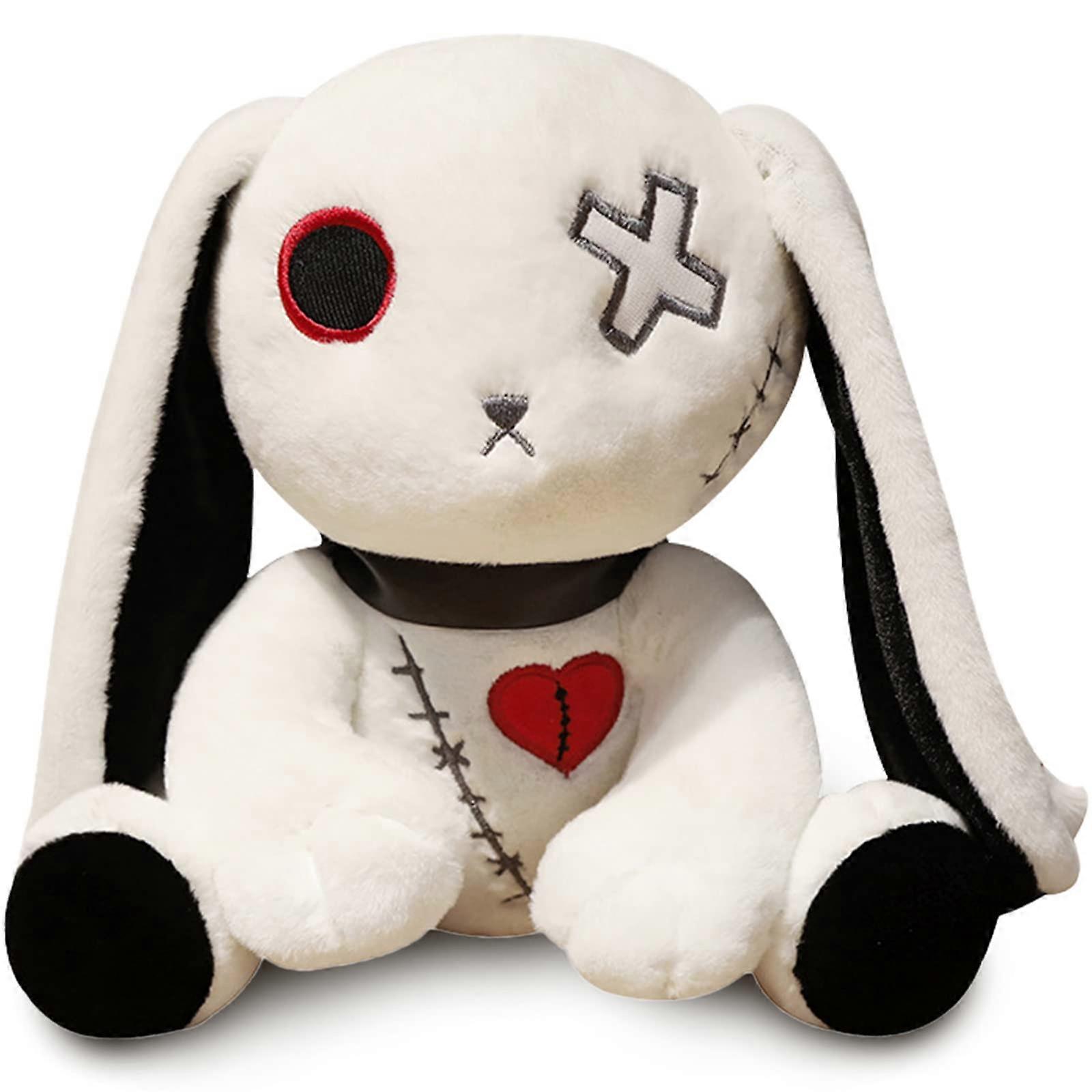 Goth Bunny Plush Rabbit Toy  Horror Plushie Creepy Spooky Easter Bunny Crazy Plushie