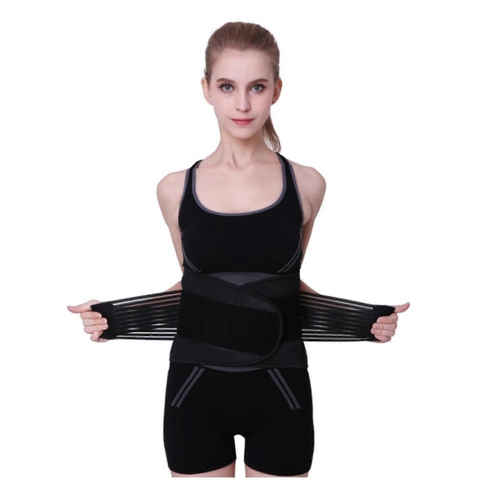 Waist Trainer Back Support Belt Back Posture Corrector Lumbar Decompression Sweat Belt XXL Blue