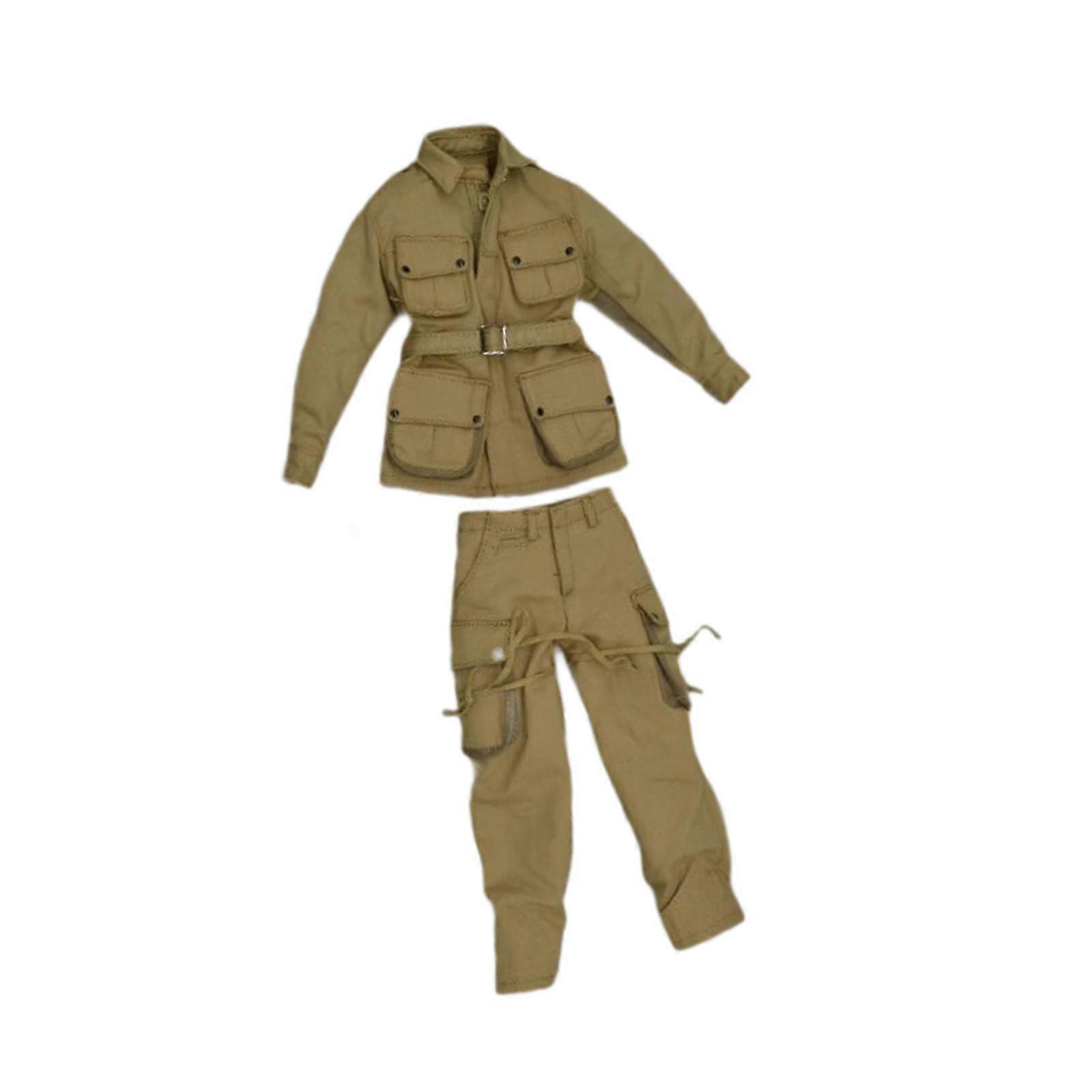 2Pcs 1/6 Scale Men Figure Uniform Full Set for 12" Action Figures Doll Model