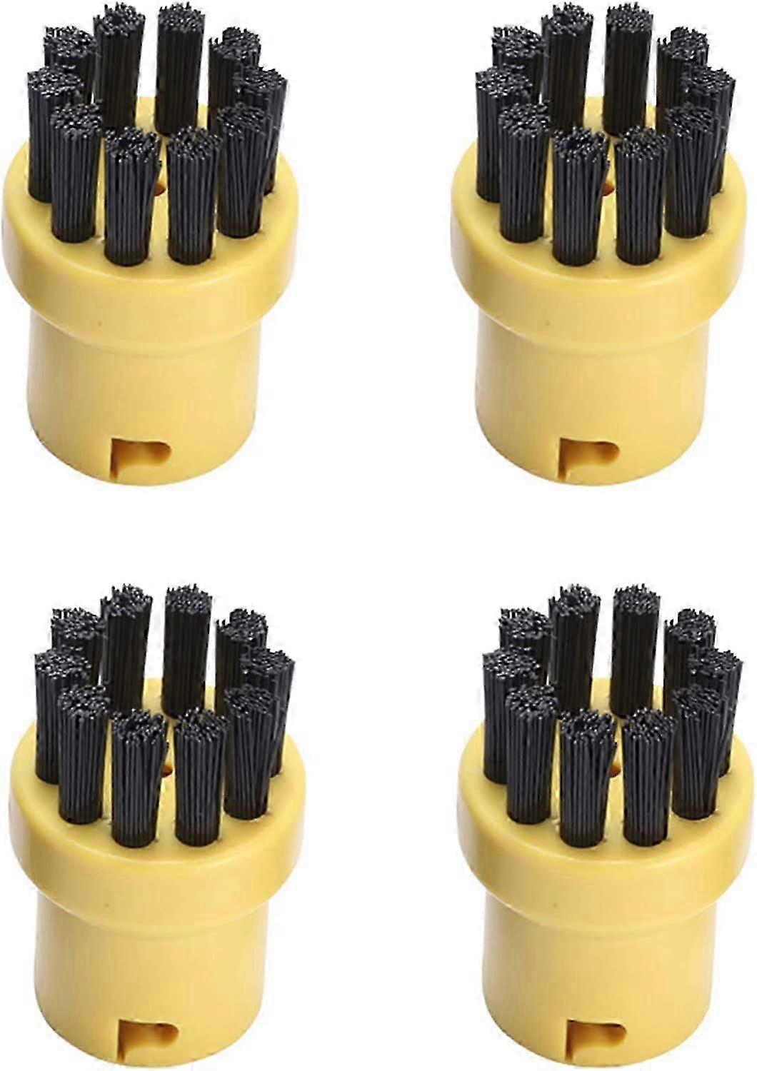 4pcs Replacement Round Cleaning Brushes Suitable for Steam Cleaning Devices (Yellow)
