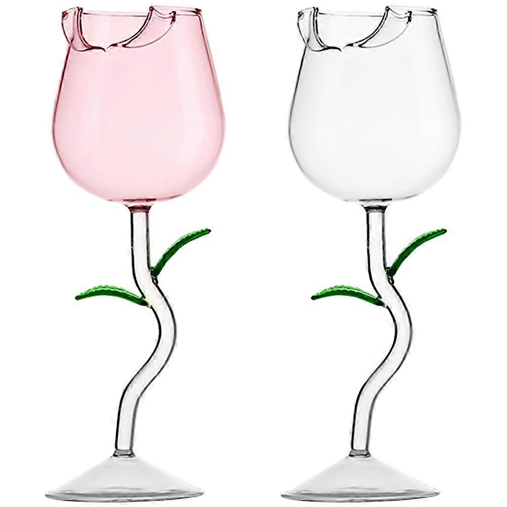 2Pcs Delicate Cocktail Glasses Multi-function Wine Glasses Household Goblet Glasses Party Accessory