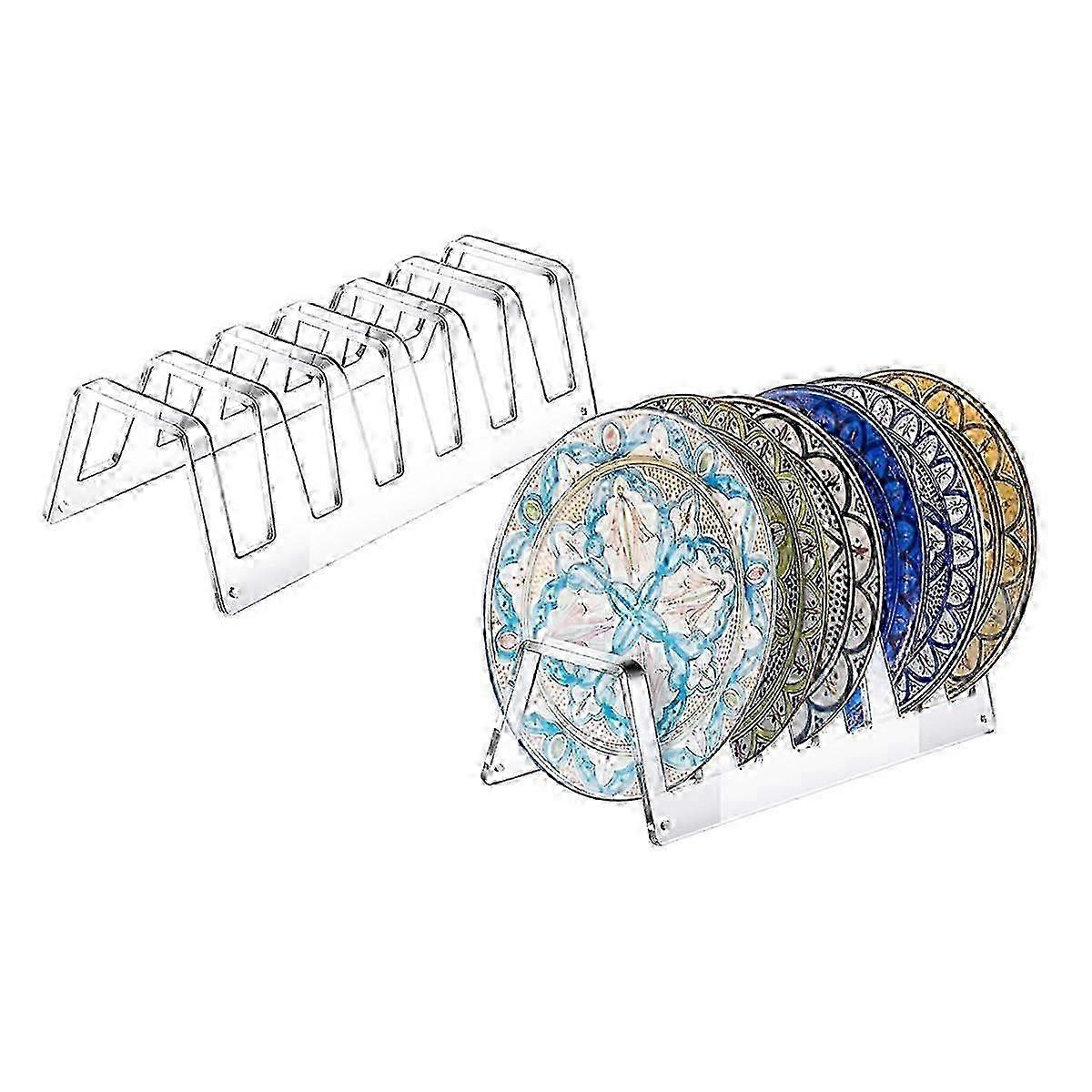 حامل لوحة أكريليك شفاف من 6 طبقات لعرض الأطباق والديكور